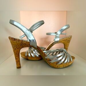 Rampage vintage Silver Strappy Heeled Sandals in size 7 1/2 M